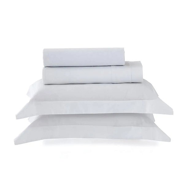 Jogo de Cama Satinee Acetinado Branco King - 300 Fios - Kacyumara