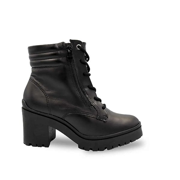 Bota Coturno Preta Zíper - Ramarim