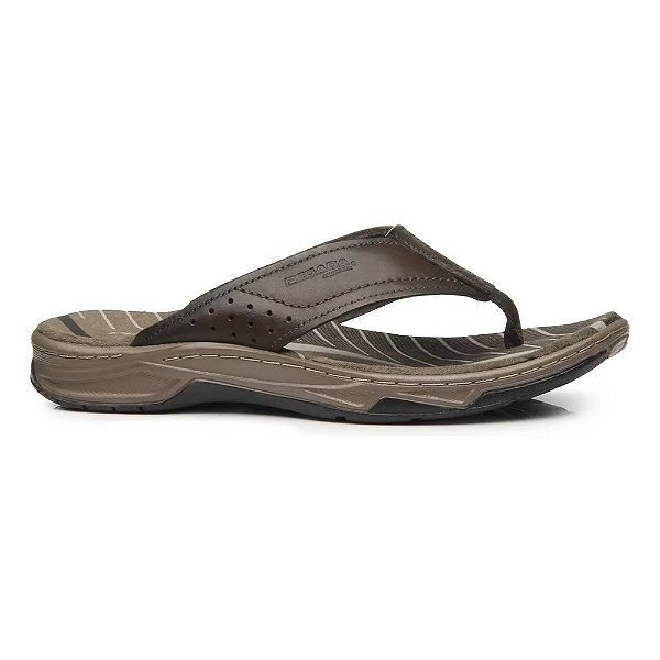 Chinelo Masculino de Couro Cravo - Pegada