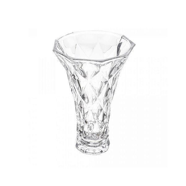 Vaso de Vidro Diamond - 20cm - Lyor