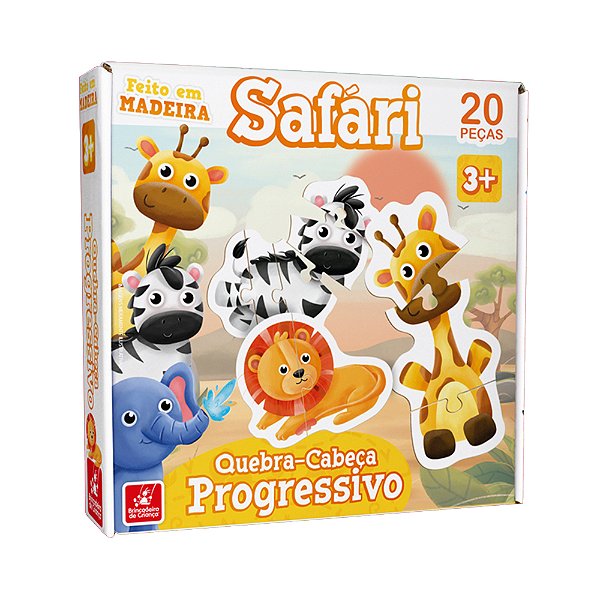 Quebra-Cabeça Progressivo Safári - Brincadeira de Criança