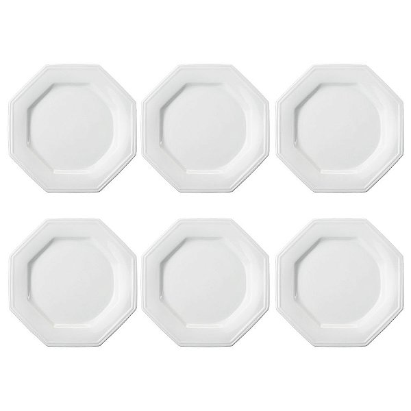 Jogo de Pratos Rasos Prisma 26,5cm - 6 Peças - Schmidt