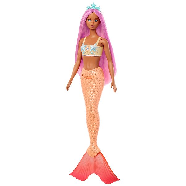 Boneca Barbie Fantasia Sereia - Cauda Laranja - Mattel