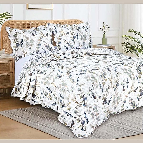 Kit Colcha Garden Casal - Flowers Tons - Camesa
