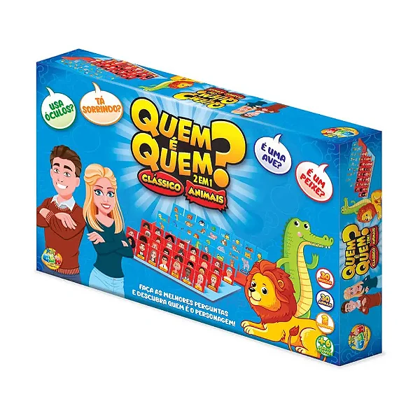 Jogo Quem é Quem? 2 em 1 - Clássico e Animais - GGB Brinquedos