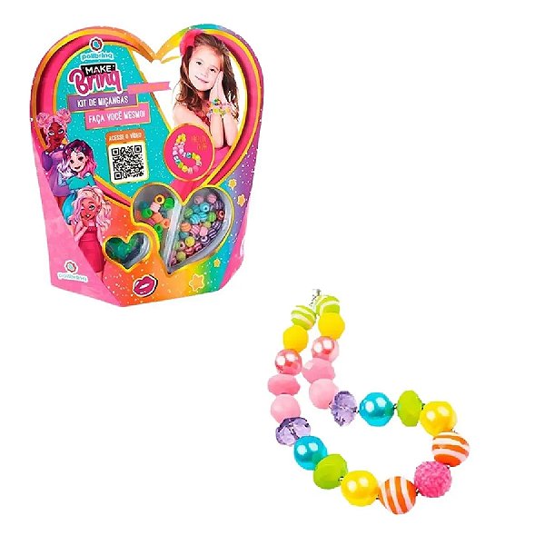 Kit Beleza Make Infantil Miçangas - Polibrinq
