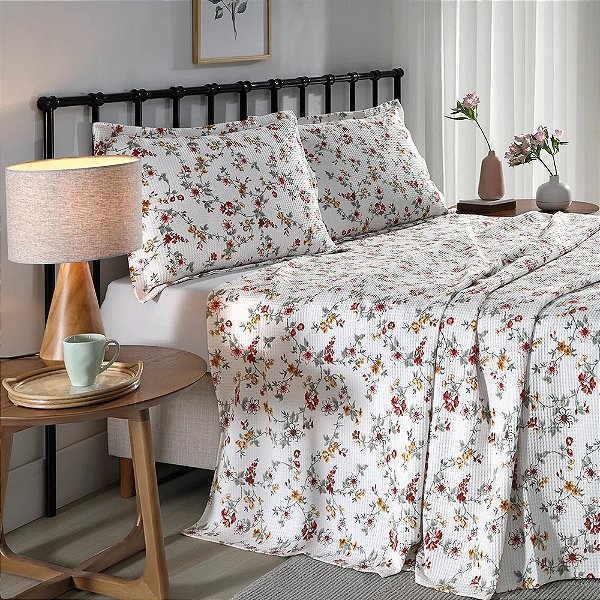 Kit de Colcha Casal Piquet Favo Bianca - Döhler