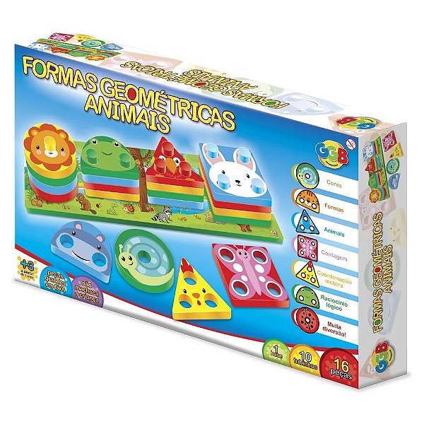 Jogo Formas Geométricas Animais - GGB Brinquedos