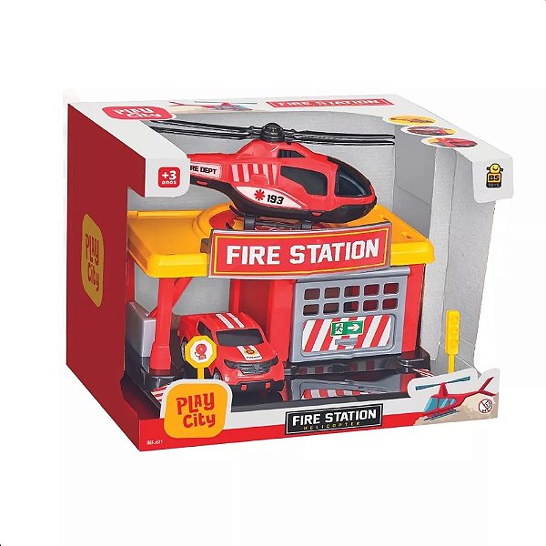 Helicóptero com Estação de Bombeiro - BS Toys
