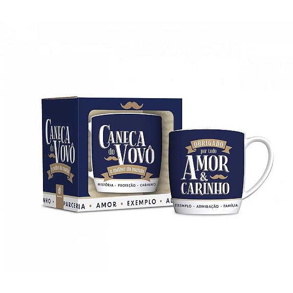 Caneca de Porcelana - 300ml - Vovô o Melhor - Brasfoot