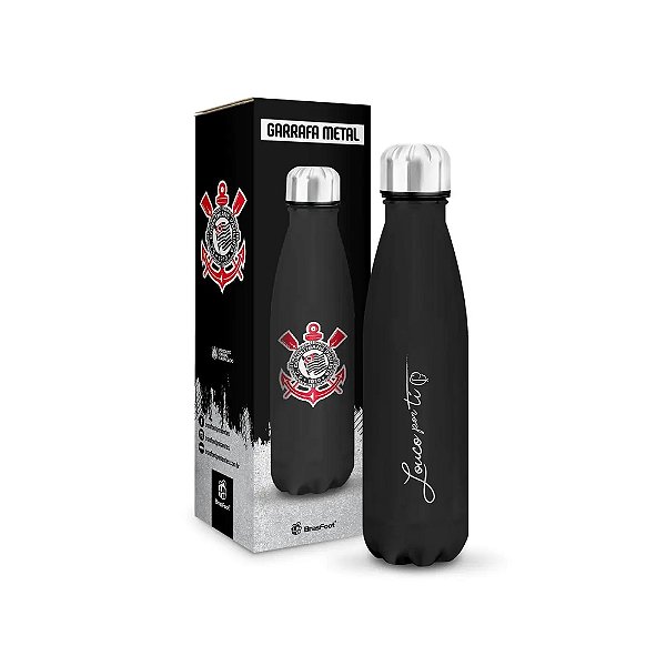 Garrafa Térmica Emborrachada Corinthians - 500ml - Brasfoot