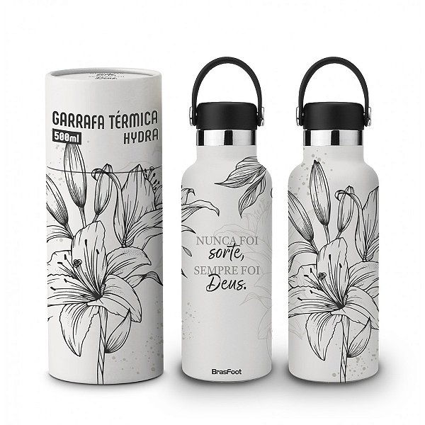 Garrafa Térmica Hydra Nunca foi Sorte - 500ml - Brasfoot