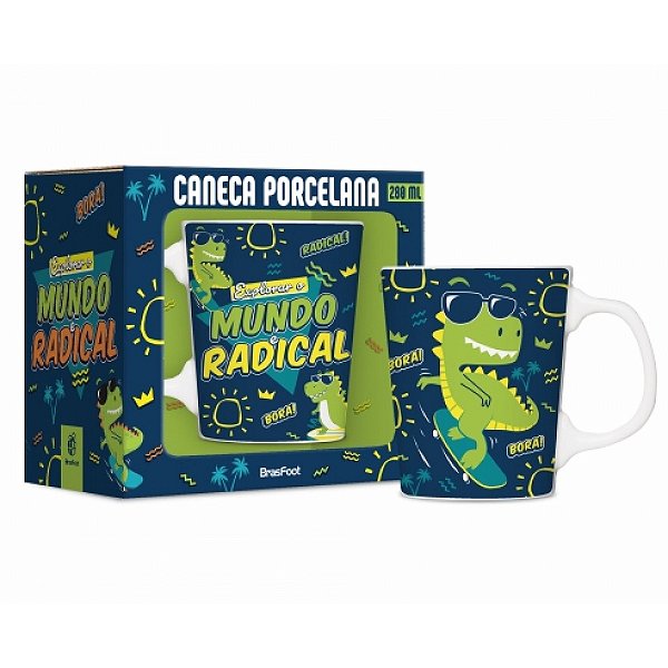 Caneca Porcelana Premiun - Mundo Radical - 300ml - Brasfoot