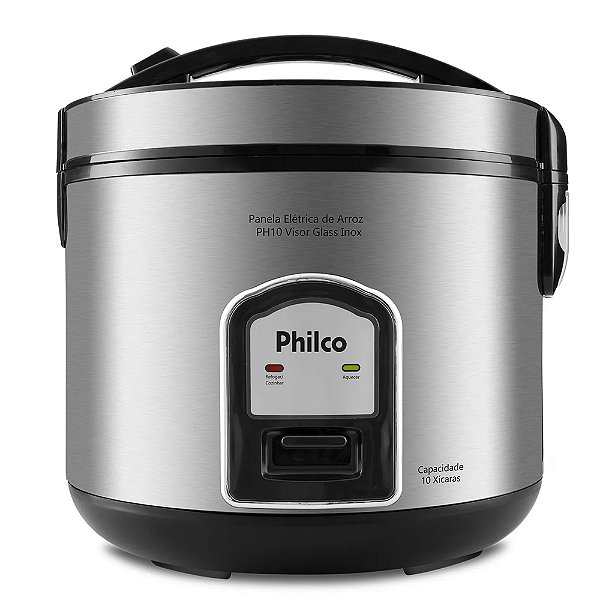 Panela de Arroz Visor Glass Inox - 10 xícaras - Philco