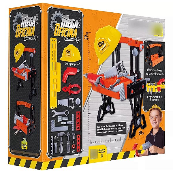 Mega Oficina Bancada De Ferramentas - 45 Peças - Samba Toys