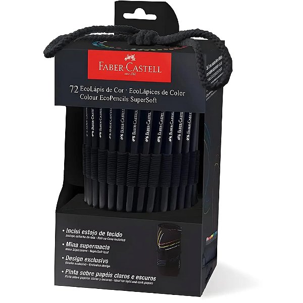 Conjunto de Lápis de Cor EcoLápis SuperSoft - 72 Cores - Faber-Castell