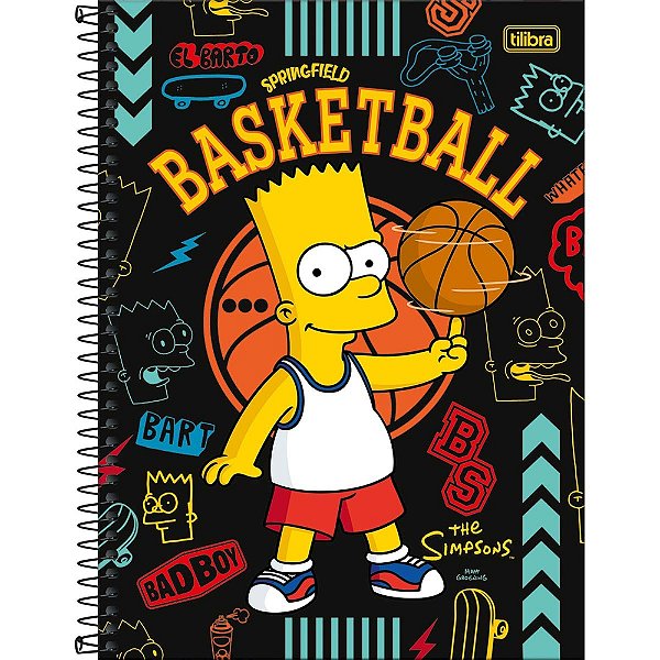 Caderno Espiral Universitário Simpsons - Basketball - 80 Folhas - Tilibra