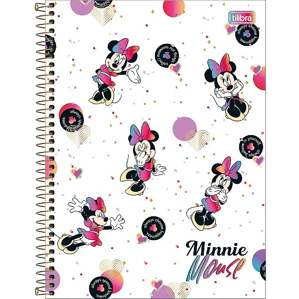 Caderno Espiral Connect Minnie Mouse Happiness - 160 Folhas - Tilibra