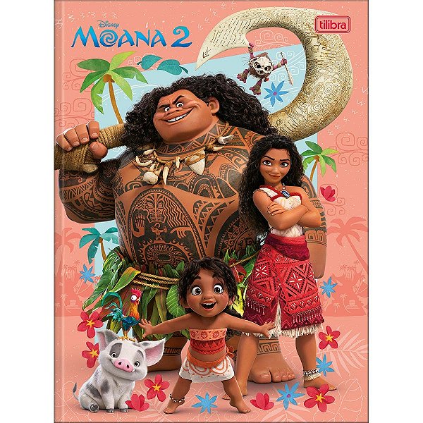 Caderno Brochura Capa Dura Moana 2 Amigos - 80 Folhas - Tilibra