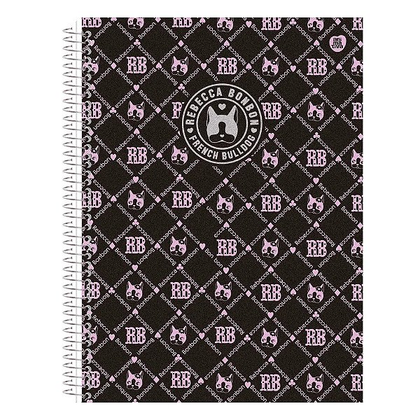 Caderno Rebeca Bonbon - 80 Folhas - Rosa e Preto - Animativa