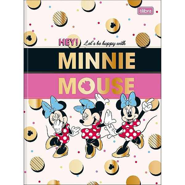 Caderno Brochura Capa Dura Minnie Happy - 80 Folhas - Tilibra