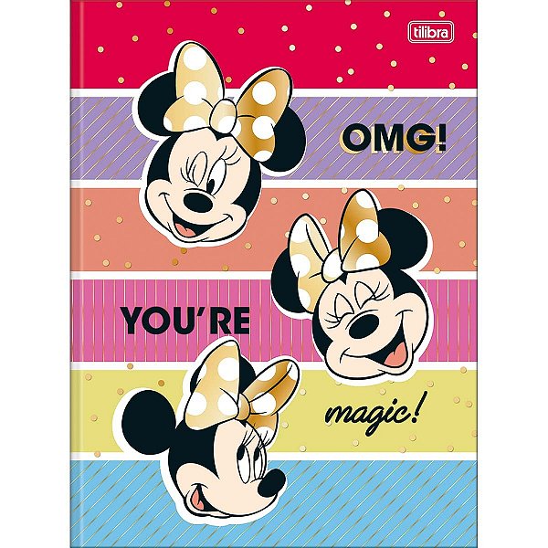 Caderno Brochura Capa Dura Minnie OMG - 80 Folhas - Tilibra