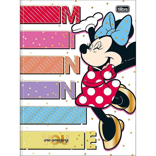 Caderno Brochura Minnie Capa Dura Amazing - 80 Folhas - Tilibra