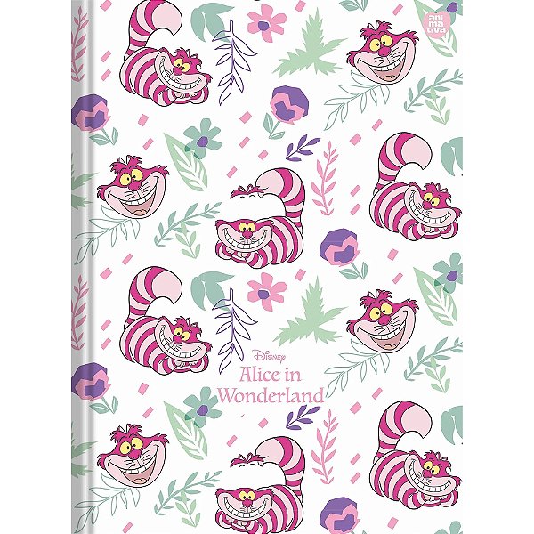 Caderno Brochura Capa Dura Alice In Wonderland Gato Risonho - 80 Folhas - Tilibra