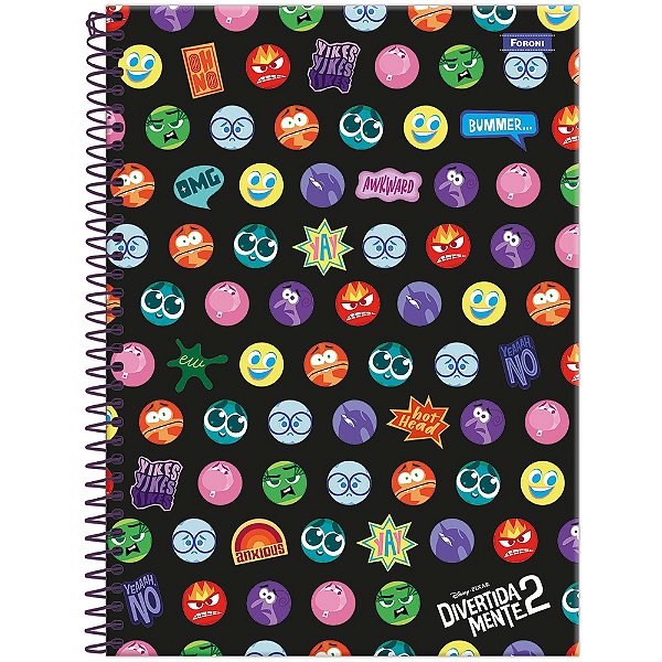 Caderno Capa Dura Universitário Divertidamente 2 Bummer - 160 Folhas - Foroni
