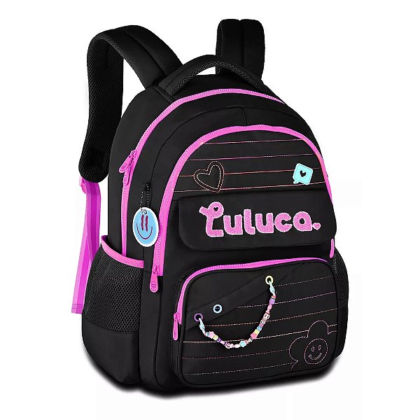 Mochila de Costas Luluca Smile - Preta - Clio Style