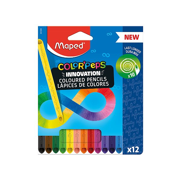 Lápis de Cor Color’Peps Infinity - 12 Cores - Maped