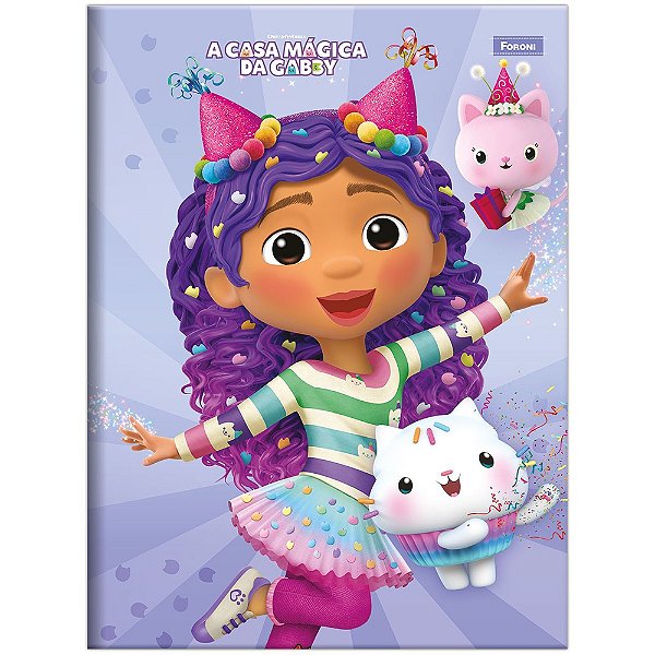 Caderno Casa Mágica Da Gabby - Gabby e Cakey - 80 Folhas - Foroni