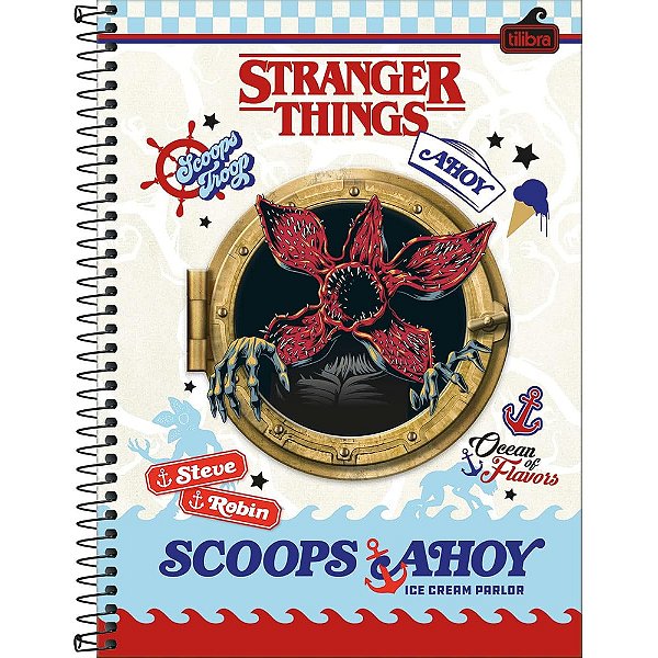 Caderno Stranger Things - Scoops Ahoy - 160 Folhas - Tilibra