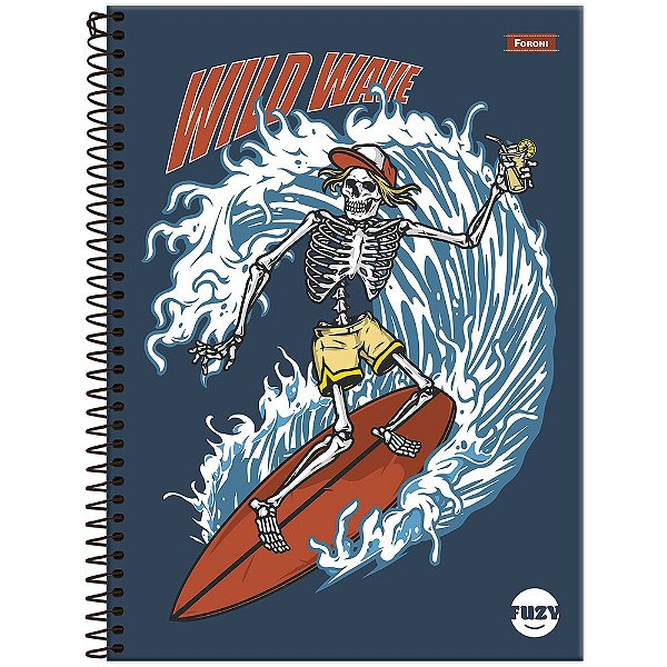 Caderno Fuzy Wild Wave - 80 Folhas - Foroni