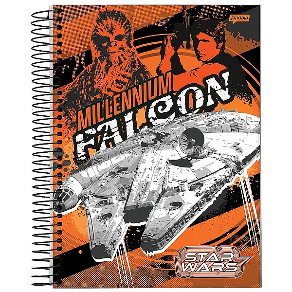 Caderno Capa Dura Universitário Star Wars Millennium Falcon - 80 Folhas - Jandaia