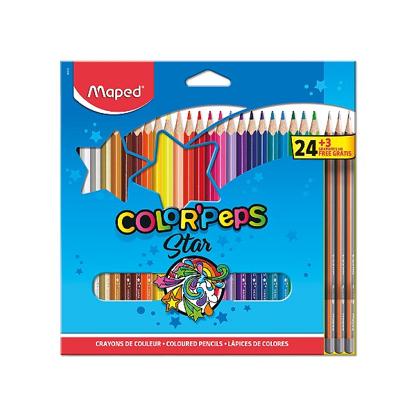 Lápis de Cor Color’Peps Star - 24 Cores - Maped