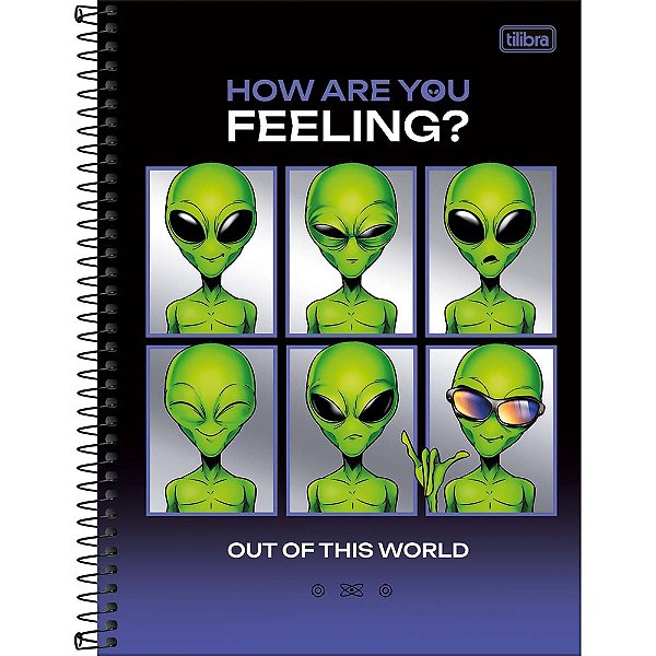 Caderno Capa Dura Connect Orbit How Are You Feeling - 80 Folhas - Tilibra