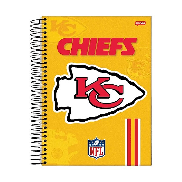 Caderno Capa Dura Universitário NFL Chiefs - 80 Folhas - Jandaia