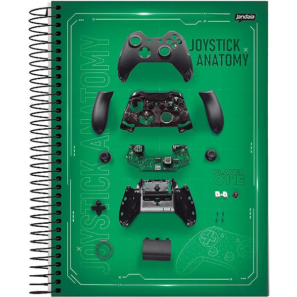 Caderno Espiral Player 1 - Joystick - 80 Folhas - Jandaia