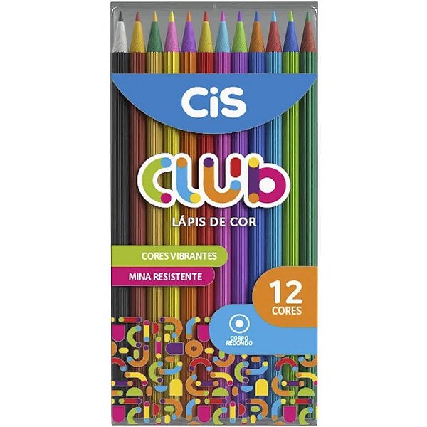 Lápis de Cor Redondo Club - 12 Cores - Cis