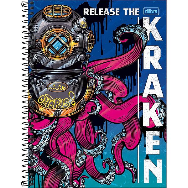 Caderno Espiral 4-Fun - Polvo Mergulhador - 80 Folhas - Tilibra
