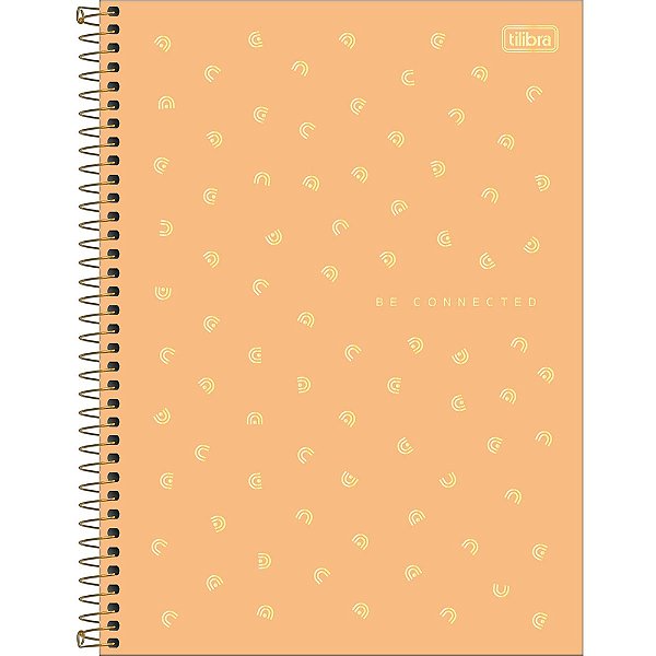 Caderno Capa Dura Connect Neon - Salmão - 80 Folhas - Tilibra