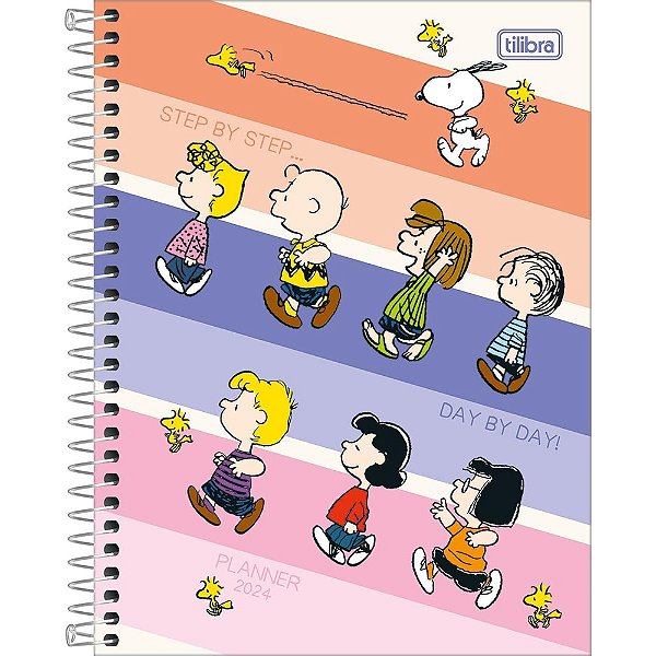 Caderno Espiral Connect  Snoopy Day By Day - 80 Folhas - Tilibra