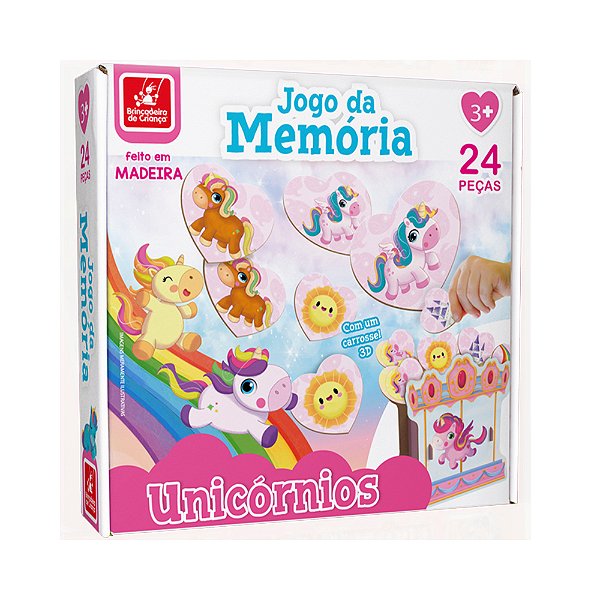 Jogo da Memória Unicórnios - Brincadeira de Criança
