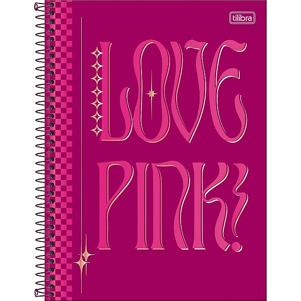 Caderno Espiral Love Pink - Quadriculado - 160 Folhas - Tilibra