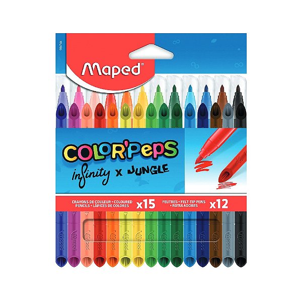Conjunto de Lápis de Cor Color’Peps Infinity + Hidrocor Jungle - Maped