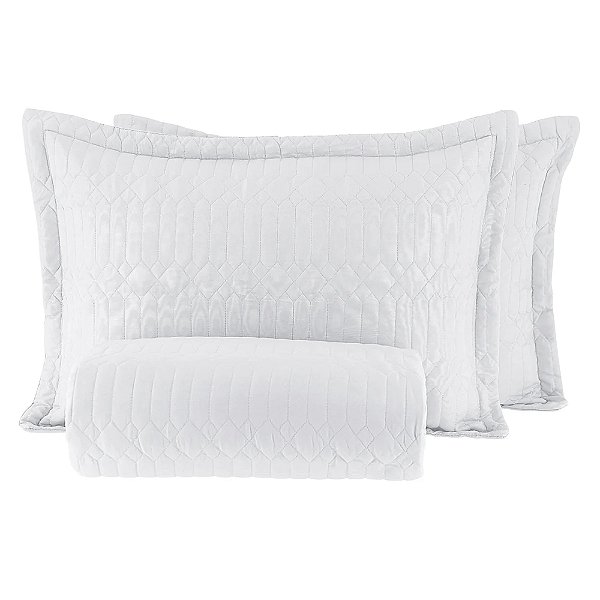 Jogo de Colcha Siena Attuale Casal - Branco - 3 Peças - Corttex