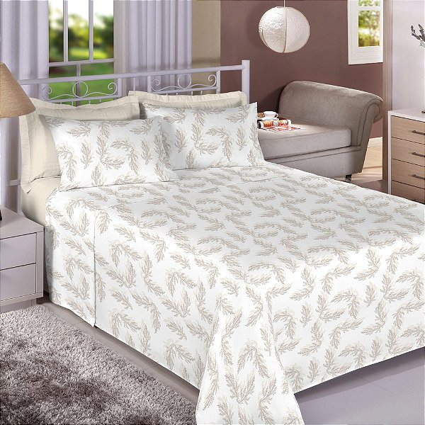 Jogo de Cama Premium Linea Solteiro King - Ramos - 180 Fios - Estamparia