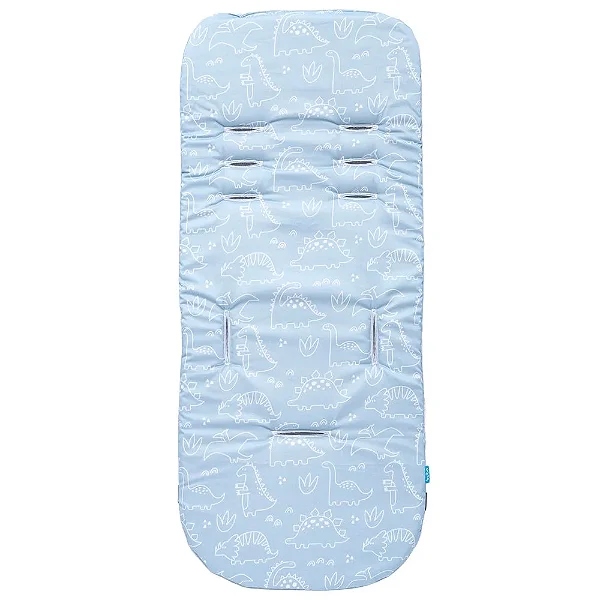 Almofada para Carrinho de Bebê Dino - Azul - Buba