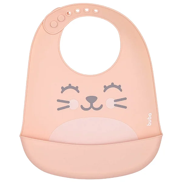 Babador de Silicone com Pega Migalhas Gumy - Rosa - Buba